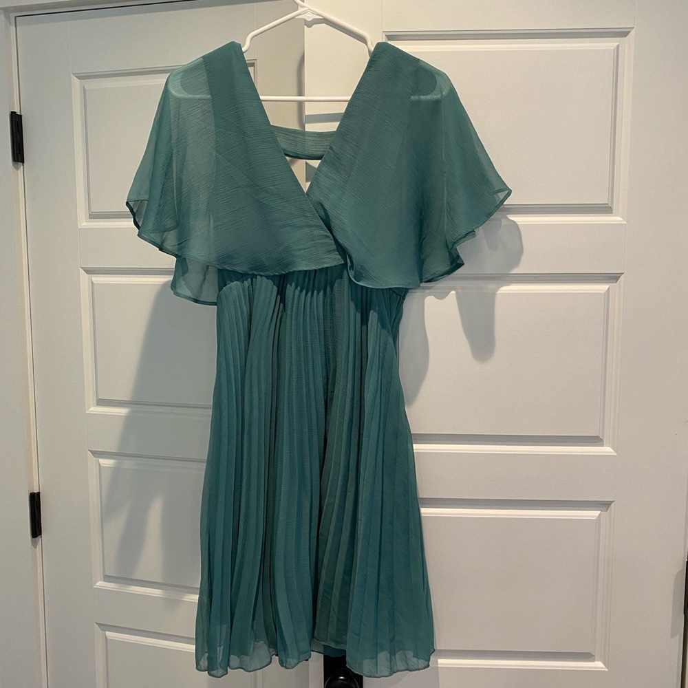 ASOS Maternity teal flutter sleeve dress NWT